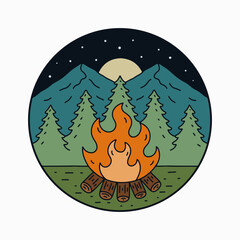 Nature outdoor camping  badge t shirt vector illustration