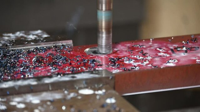 The CNC milling machine cutting stamping die part by indexable  tool.