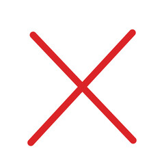 手描きのバツ_赤