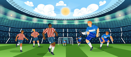 Soccer stadium players