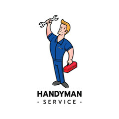 Mechanic Logo Character Vector Illustration