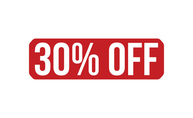 30% Off rubber stamp vector illustration on white background. 30% Off rubber stamp.