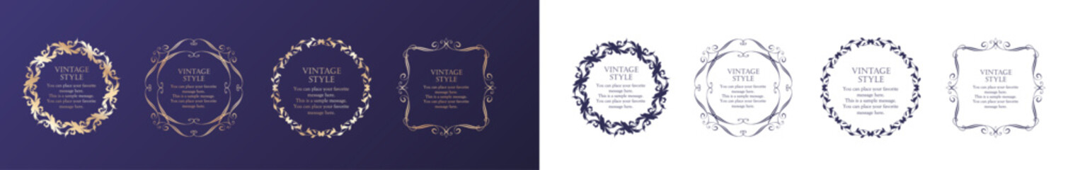 高級感のあるフレームデザインセット