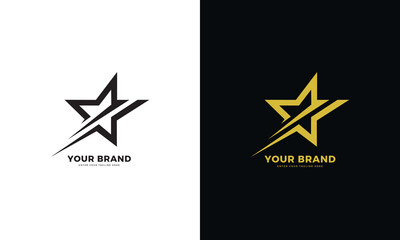 Star logo design, minimalistic line art style, vector graphics