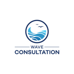 The logo illustrates the serenity of the combination of waves and birds. It is suitable for use for consulting and business 