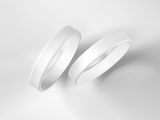 Blank Promo bracelets isolated on white background. 3D illustration, 3D rendering.