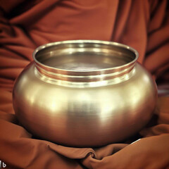 Offer food to the monks. Offering alms to monks Built with AI.