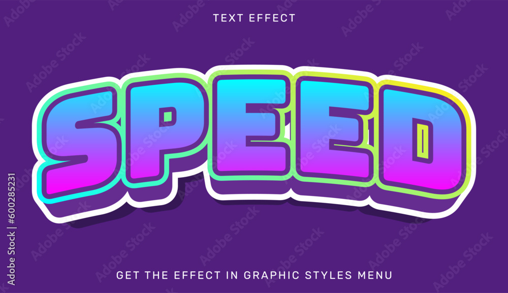 Poster editable speed text effect in 3d style