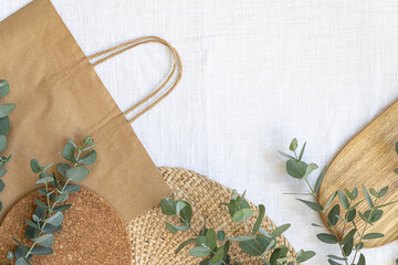 Top view tropical leaves on vibrant background. Summer flat lay composition.
