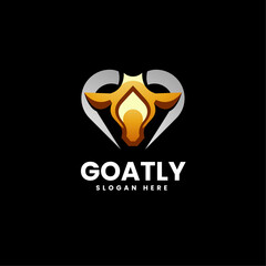 Vector Logo Illustration Goat Gradient Colorful Style