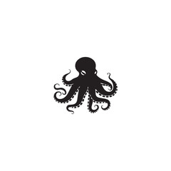 Octopus simple modern logo strong and powerful. flat color