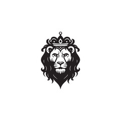 Obraz premium illustration of a lion king wearing a crown simple modern logo