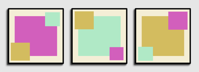 Abstract contemporary minimalist design art set
