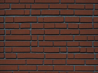 Dark orange brown brick wall pattern design from Generative AI