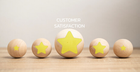 The concept of service satisfaction. Highest Satisfaction Rating service. questionnaire survey. Financial business, banking, industry, restaurant, hotel.