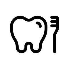 Obraz premium Editable tooth and brush vector icon. Dentistry, healthcare, medical. Part of a big icon set family. Perfect for web and app interfaces, presentations, infographics, etc
