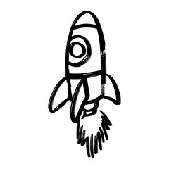 Doodle sketch style of rocket cartoon hand drawn illustration for concept design.