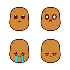 Set of Cute Potato Stickers