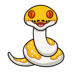Cute albino pied reticulated python cartoon