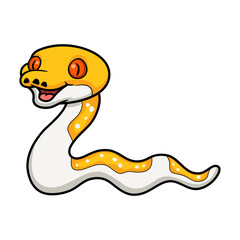 Cute albino pied reticulated python cartoon