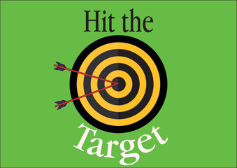 Target with two arrows in the center, precise and well-positioned. Demonstrating the archer's skill and dexterity. High-quality vector for use in various contexts.




