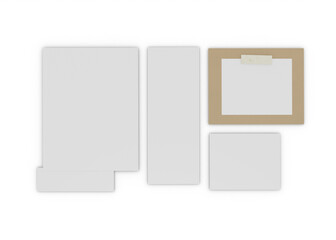 Moodboard template composition with blank photo cards