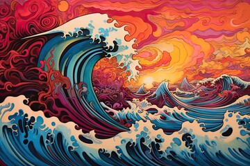 an artistic picture of an ocean wave background