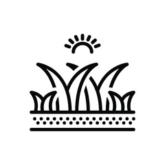 Black line icon for gras 