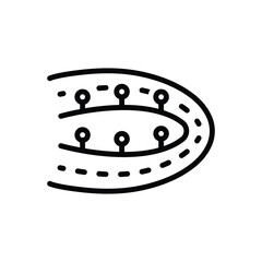 Black line icon for track 