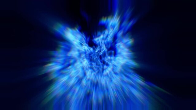 A macro shot of a blue flame. Blue flames with light dispersion on pinnacle of flames.