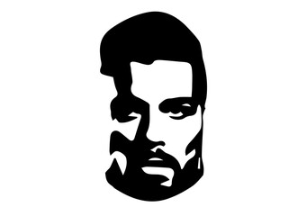 silhouette of man with beard, barbershop