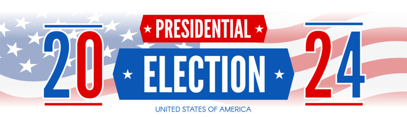 United States af  America presidential election  2024 voting   banner design vector illustration