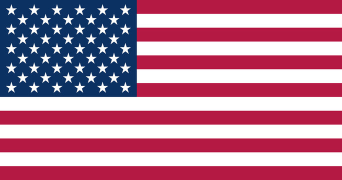 American Flag with Original Colour and Proportion, Vector Illustration of United States of America National Flag