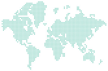 Green spots world map digital background, copy space for text and image for your design, vector illustration.