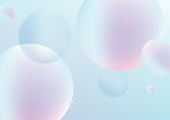 浮かぶ球体の爽やか壁紙素材