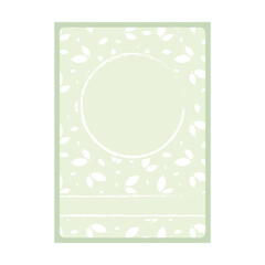 A4 vertical Print template invitation card for celebration with white leaves. Beige shades. Wedding frame with leaves. Flat festive vector