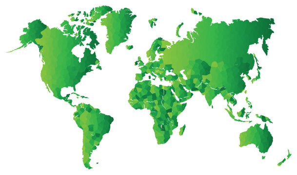 green earth map vector. World Maps vector icon. continent of the planet. Vector paper world map on a white background. green color world map image.