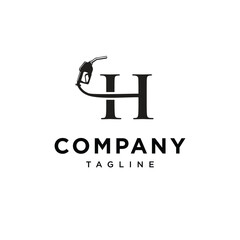 Letter H Gas station nozzle vector logo icon template.eps