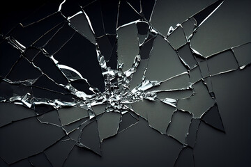 Broken glass window