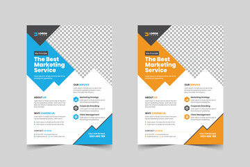 Modern flyer template design for a business proposal, pamphlet brochure cover design layout space for photo background, vector illustration template in A4 size.