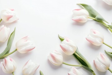 tulips on white free space