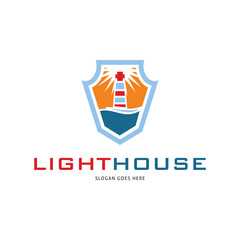 Lighthouse Icon Vector Logo Template Illustration Design