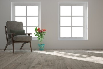 Modern interior design. 3D illustration