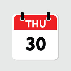 30 thursday icon with white background