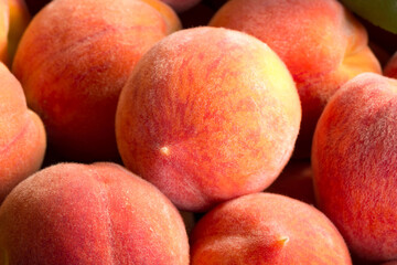 Fototapeta na wymiar Close up view of fresh ripe peaches