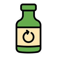 Glass Bottle Recycle Simple Line Icon Symbol
