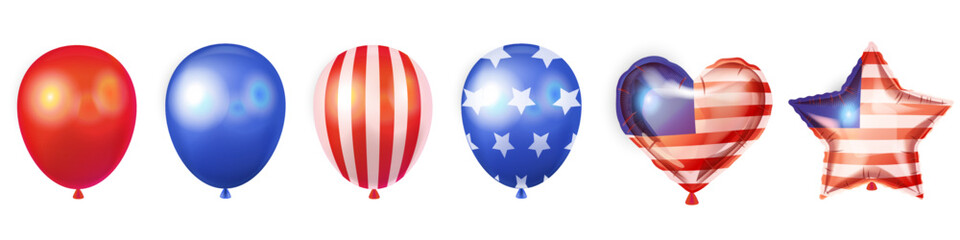 A set of balloons collection of vector american flag element design