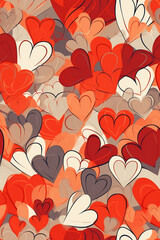 Seamless pattern with hearts