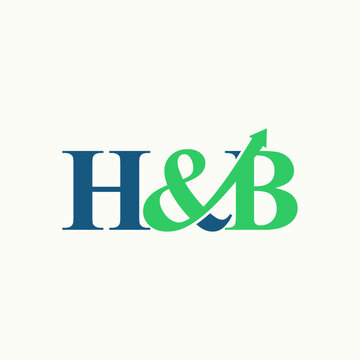 Logo design graphic concept creative abstract premium free vector stock letter H and B sans serif font with up arrow. Related symbol business increase
