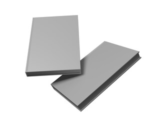 two White books 3d rendering for mock up, 3d rendering png files